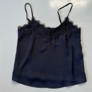 Lace trim satin cami